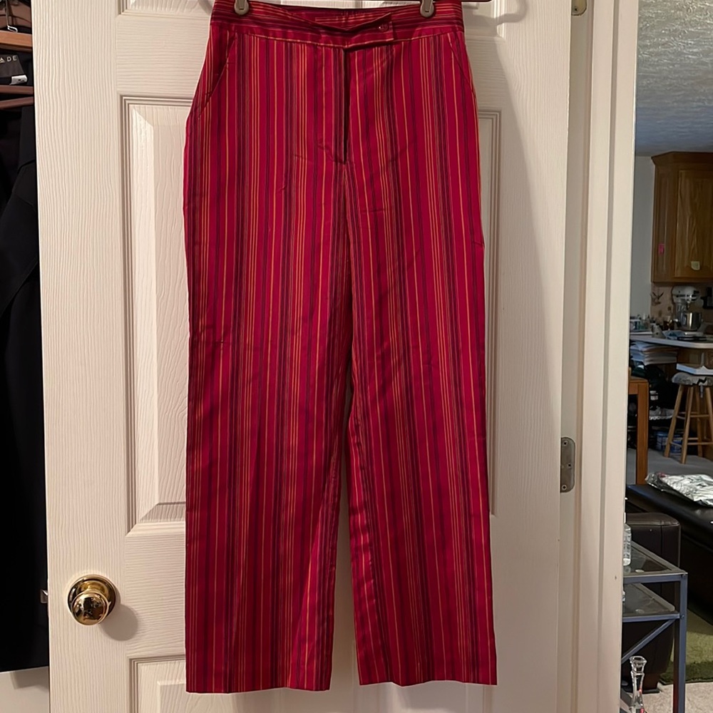 WilliSmith size 4 silk/polyester striped pants